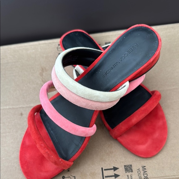 Rebecca Minkoff Red and Pink Sandals with Suede Straps - Picture 10 of 10
